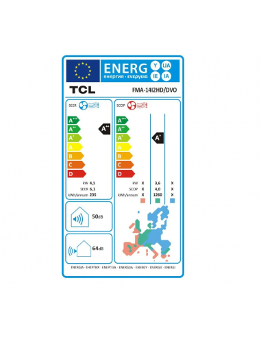 Sistem aer condiționat tip caseta TCL 18000 BTU A++, WiFi